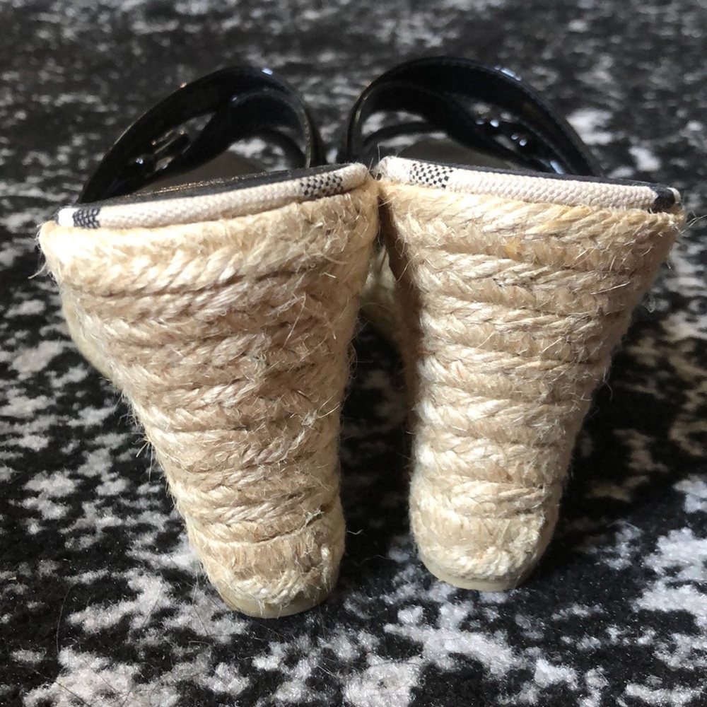 Burberry Black Nova Check Espardilles Sandals New - Picture 7 of 8